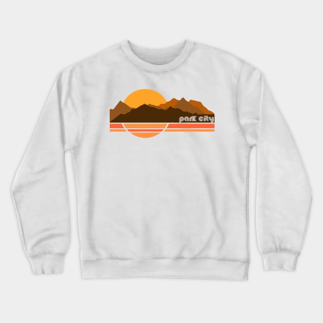 Park City Retro 70s Tourist Souvenir Crewneck Sweatshirt by darklordpug